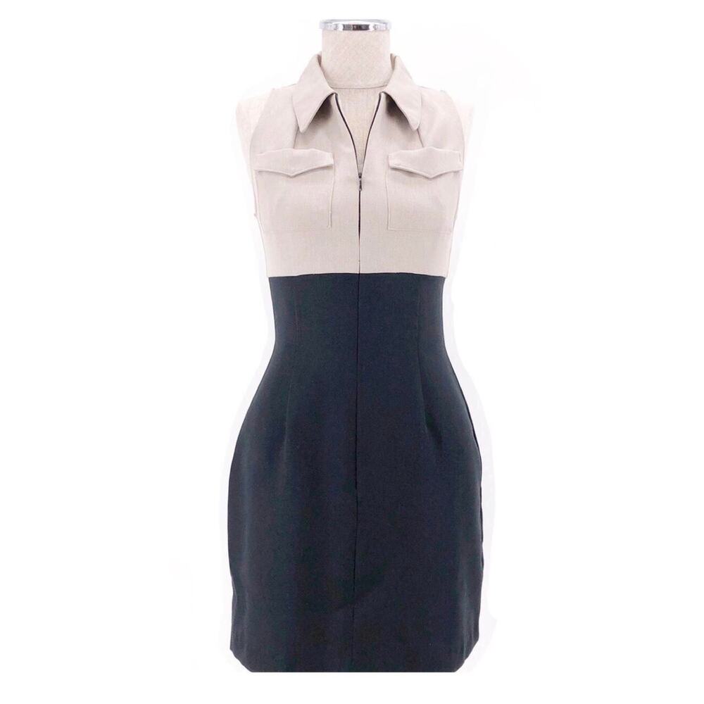 90s two tone fitted mini dress 1990s vintage